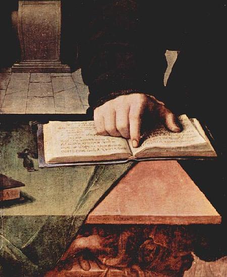 Angelo Bronzino Hand im aufgeschlagenem Buch